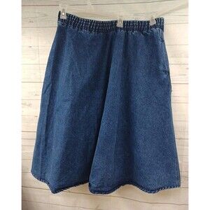 Christie Of California Maxi Heavy Denim Jean Skirt Blue Sz 18 A-line Long Y2K